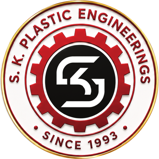 S.K. Plastic logo embossed on a black cap